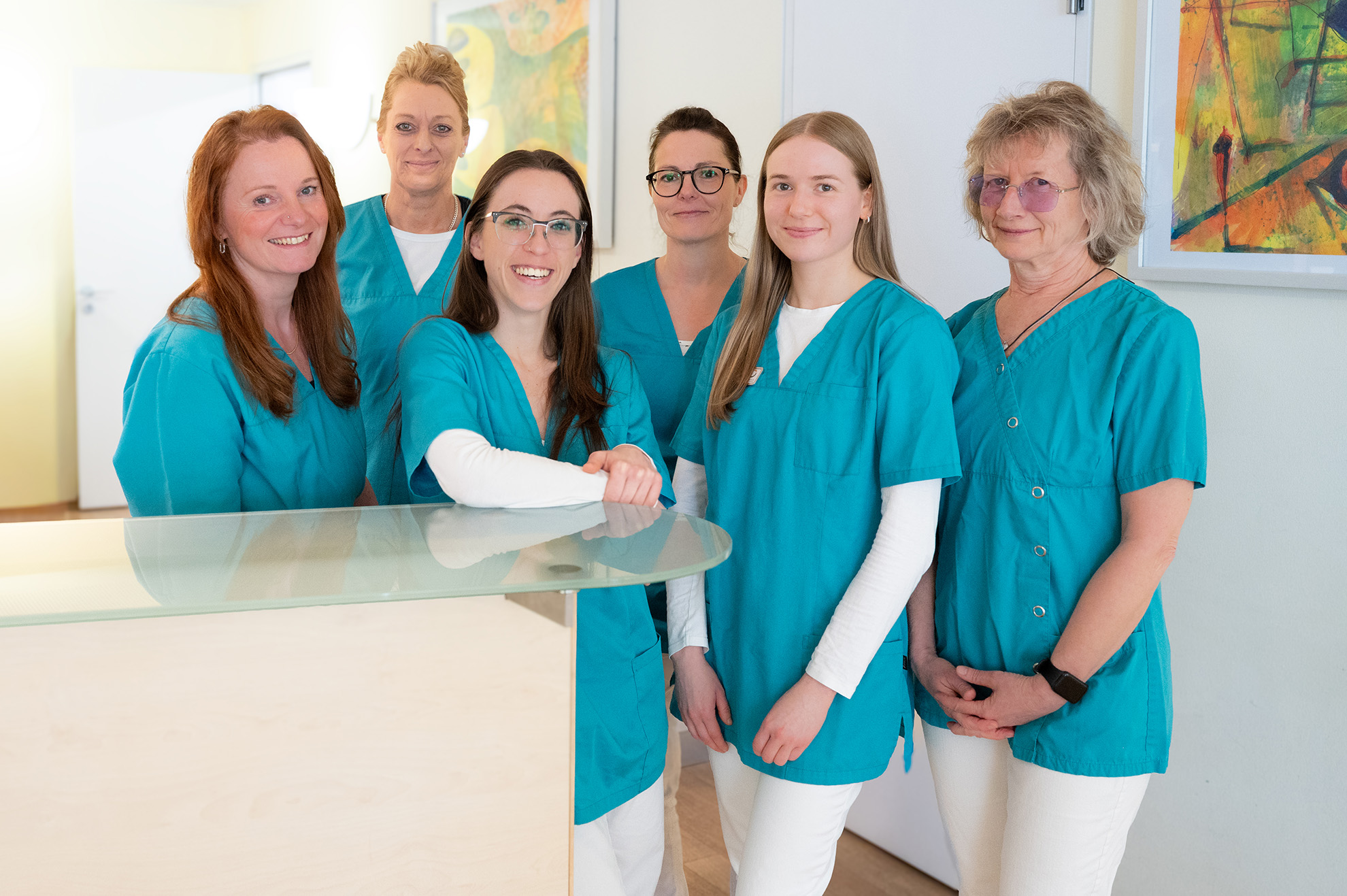 Team am Empfang Praxisklinik Leipzig City