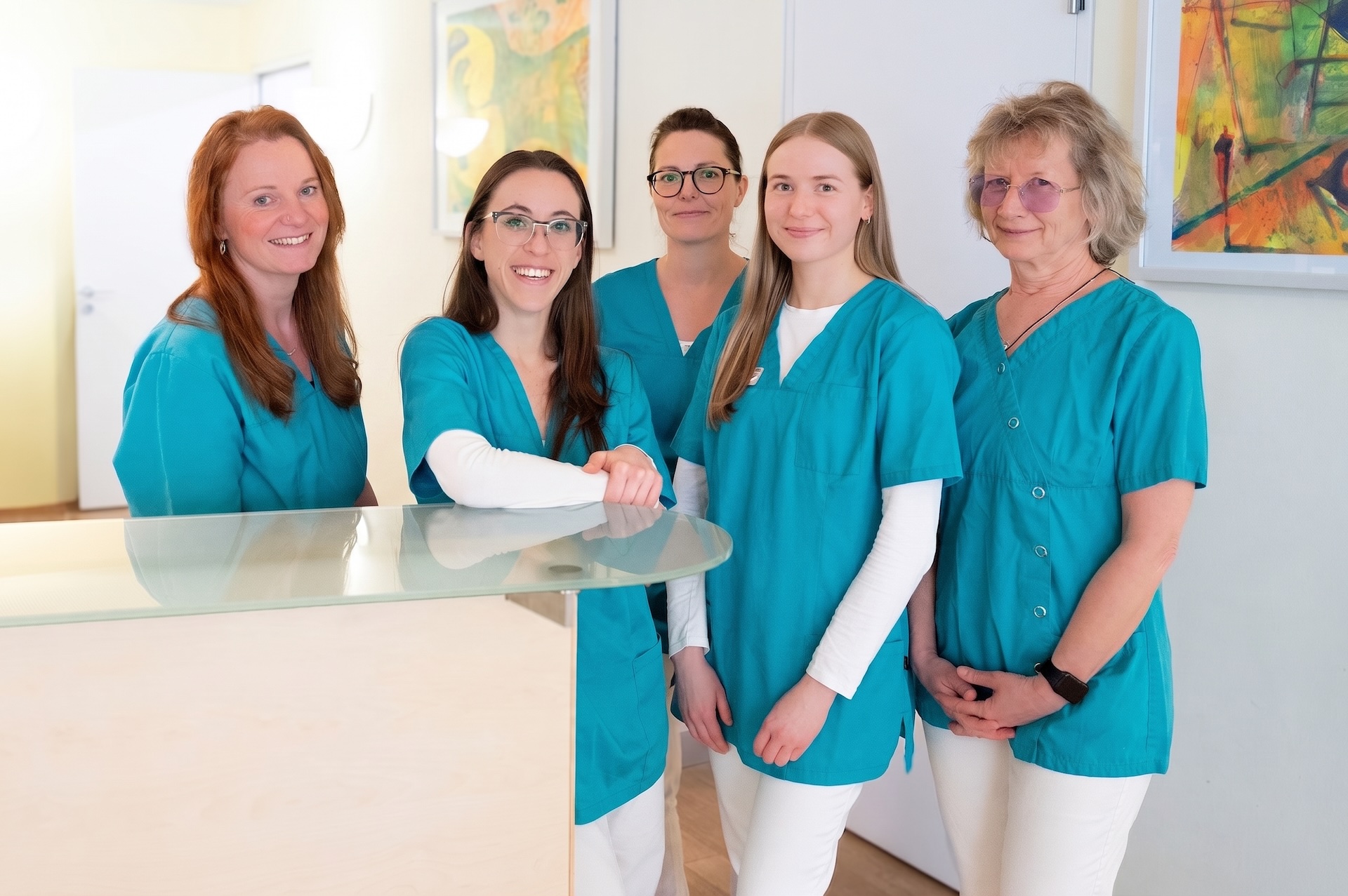 Team am Empfang Praxisklinik Leipzig City